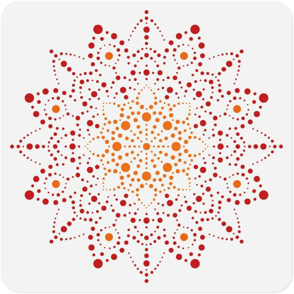 Home Textiles Products - Templat Stensil Mandala Titik 11,8 x