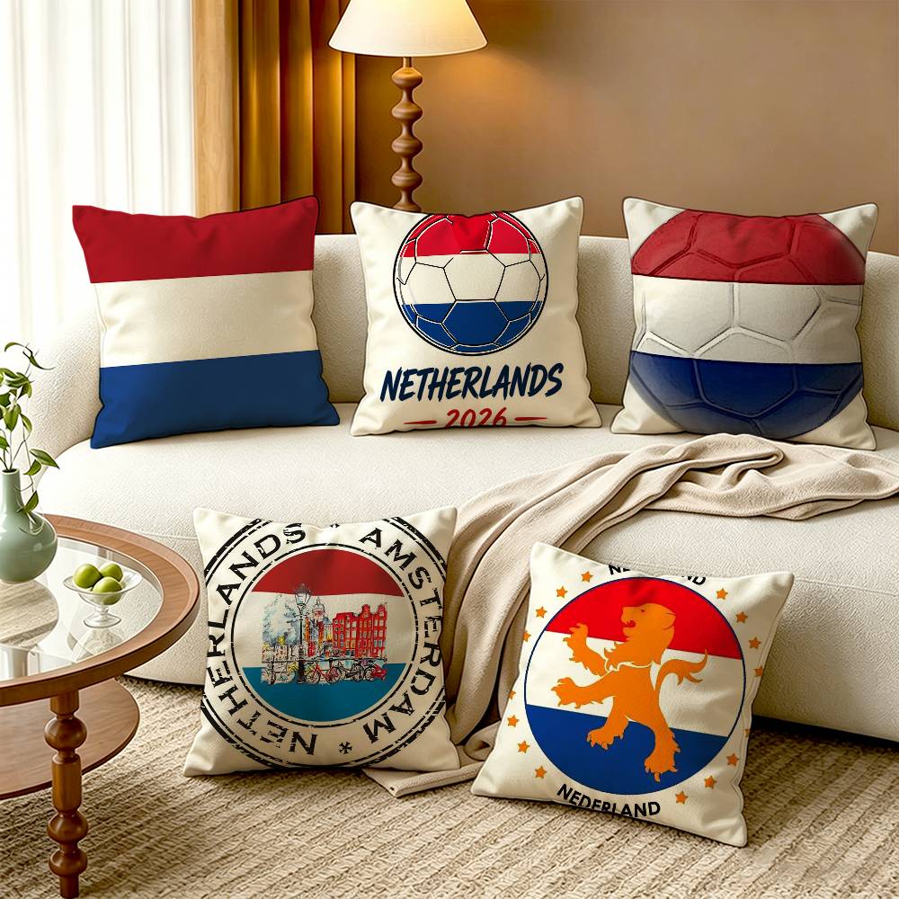 Home Textiles Netherlands - Sarung Bantal Persegi Linen Katun Bendera