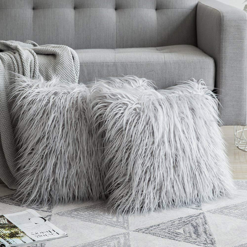 Luxury Home Textiles Usa - Sarung Bantal Sofa Berbulu Panjang LEMBUT