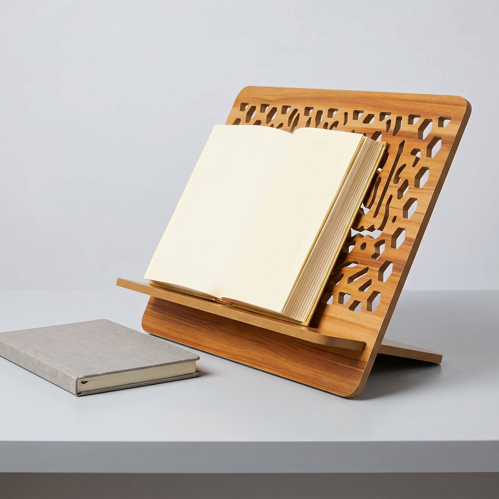 Home Quran - Penyangga Alkitab Kayu dengan Panel Tebal