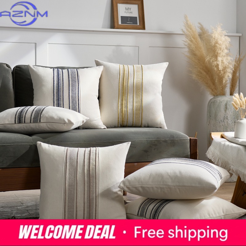Luxury Home Textiles Usa - Sarung bantal rajutan sambung warna-warni bergaya