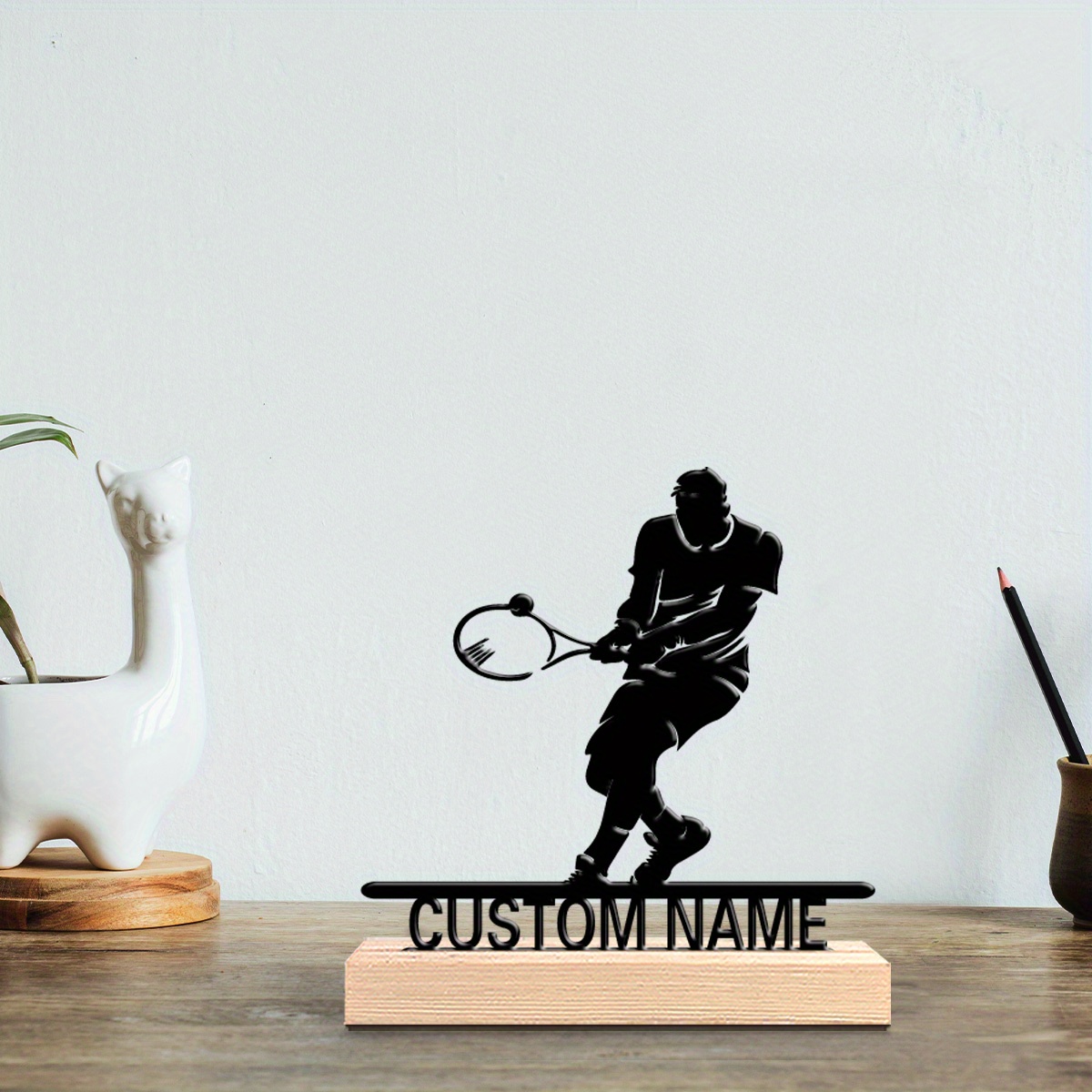 Home Textiles Products - Patung Logam Pemain Tenis yang Dipersonalisasi