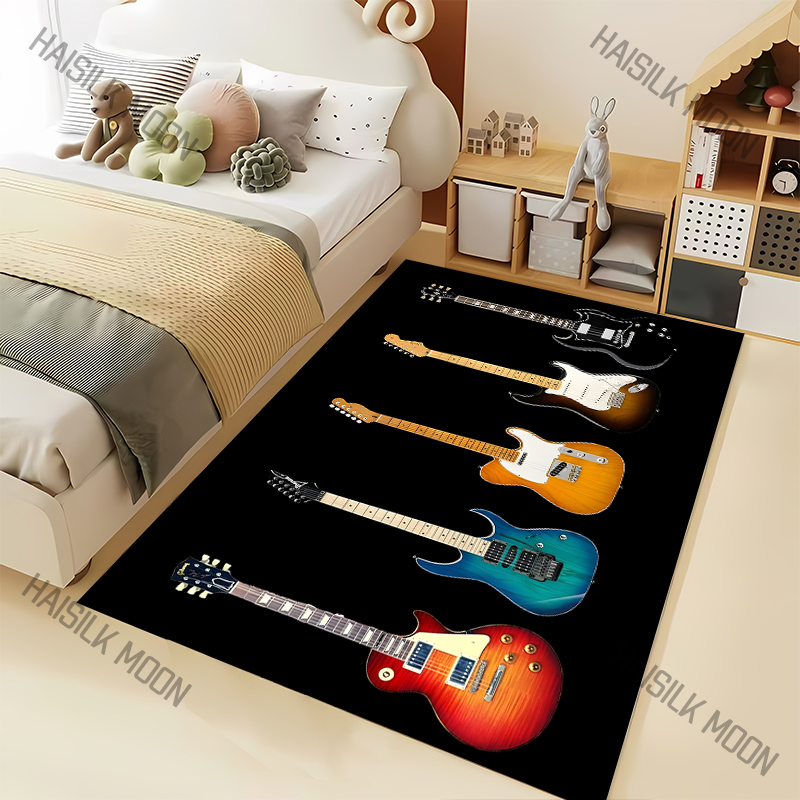 Luxury Home Textiles Usa - Karpet Pola Gitar Rock Pecinta Musik