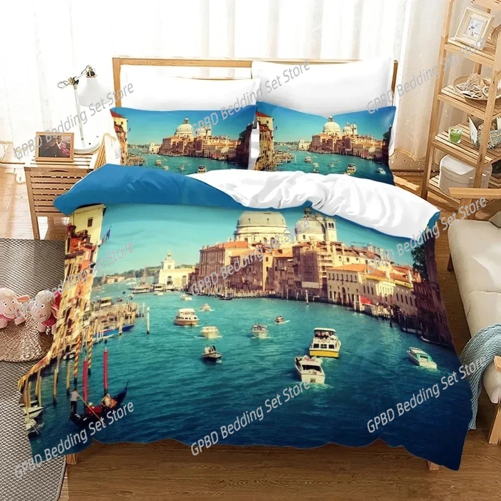 Home Textiles New York - Set Sprei 3D Print Pemandangan Kota