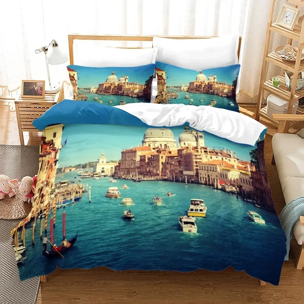Set Sprei 3D Print Pemandangan - Home Textiles New York ulasan dan harga