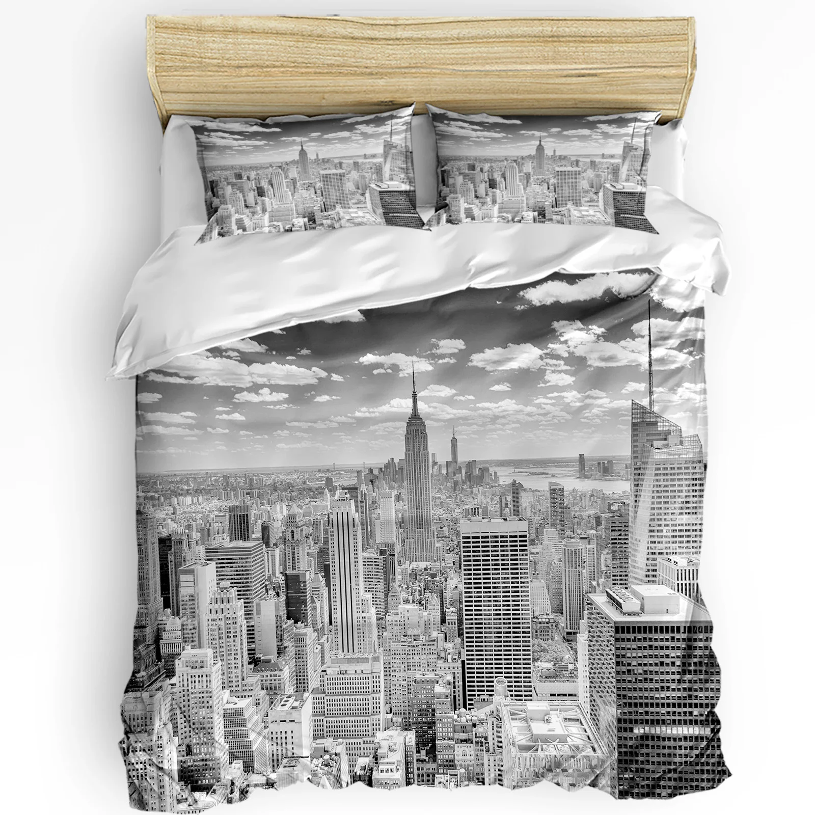 3pcs Set Sprei Abu-abu Pemanda - Home Textiles New York ulasan dan harga