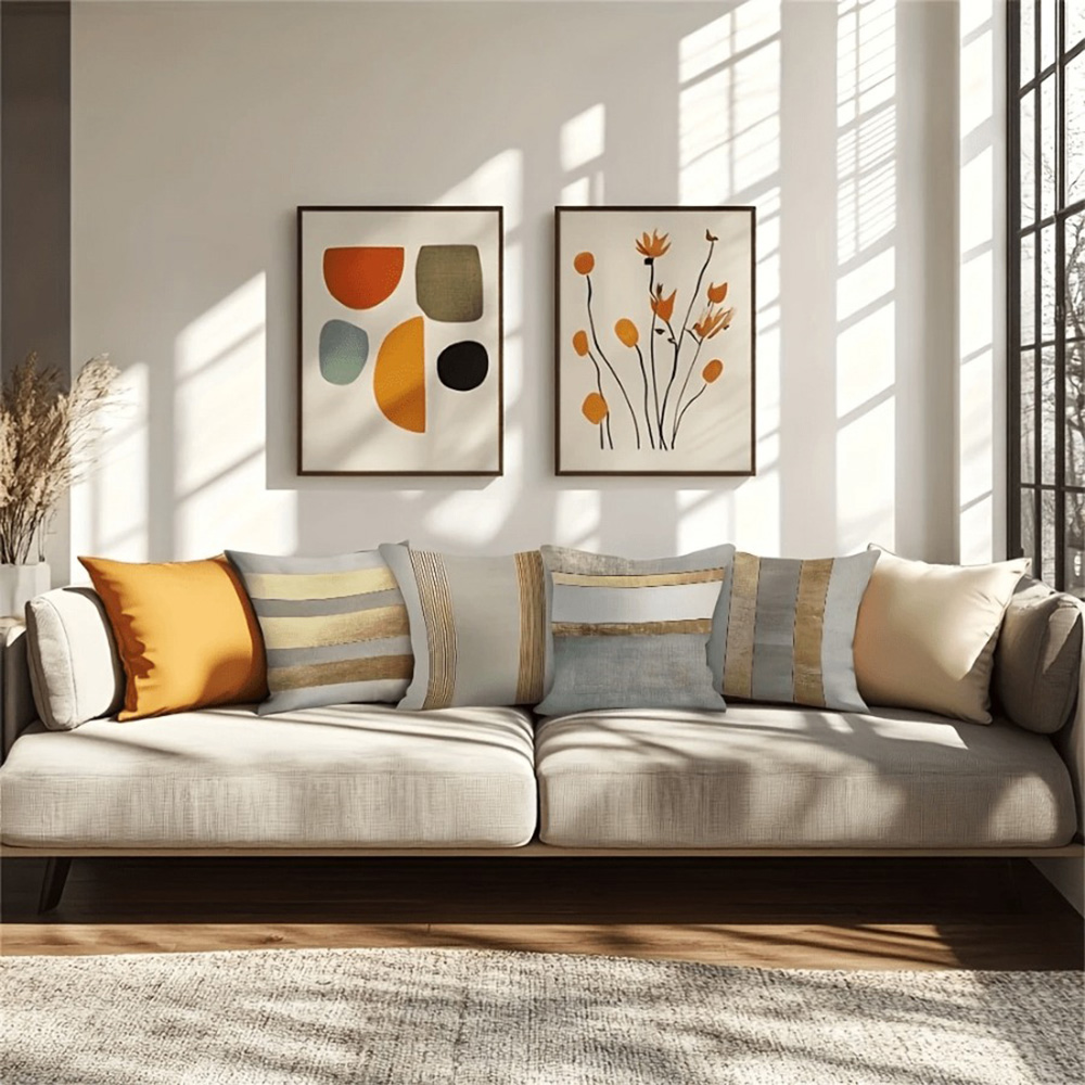 Sarung Bantal Bergaris Emas da - Luxury Home Textiles Usa ulasan dan harga