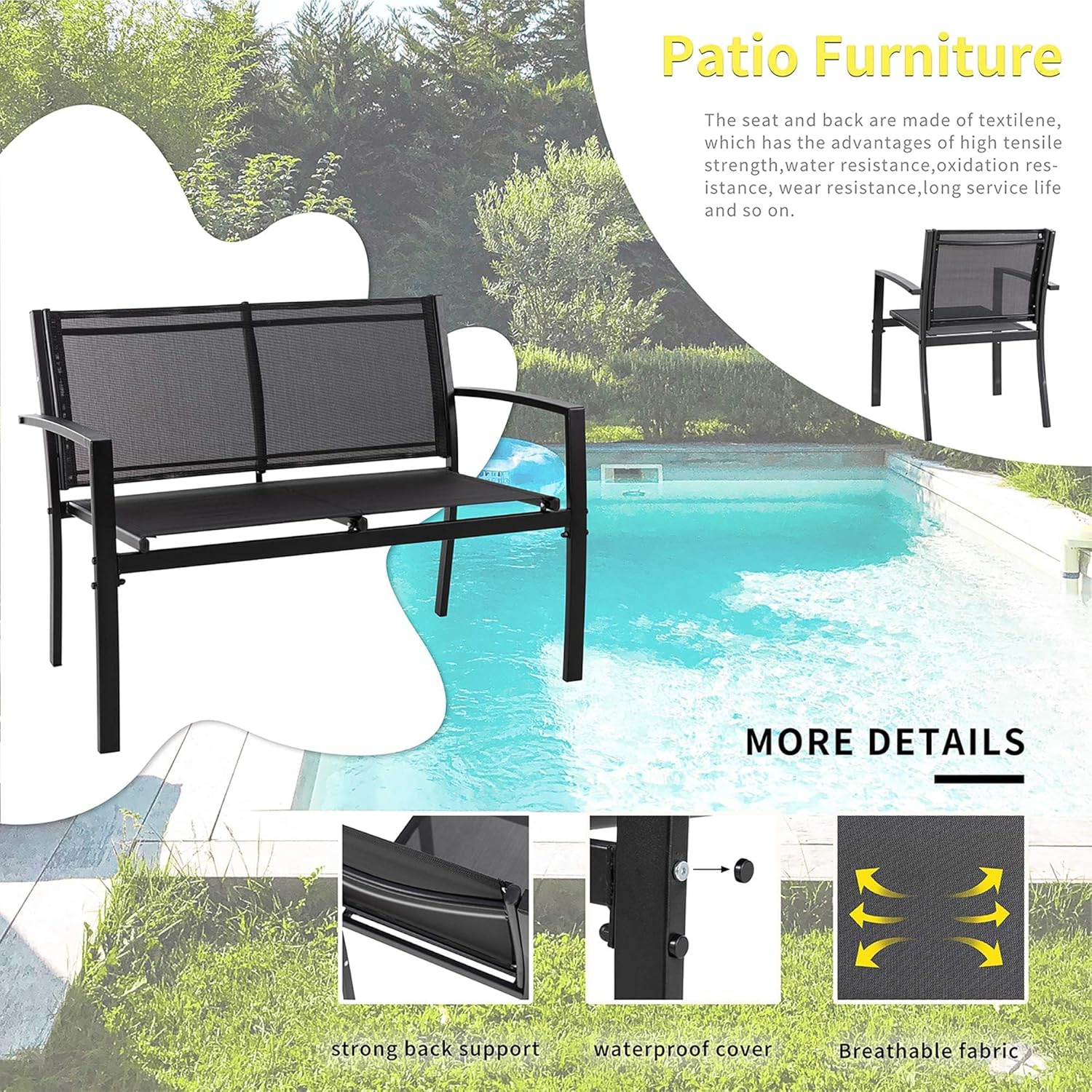 Set furnitur luar ruangan 4 ba - Home Textiles Fabric ulasan dan harga