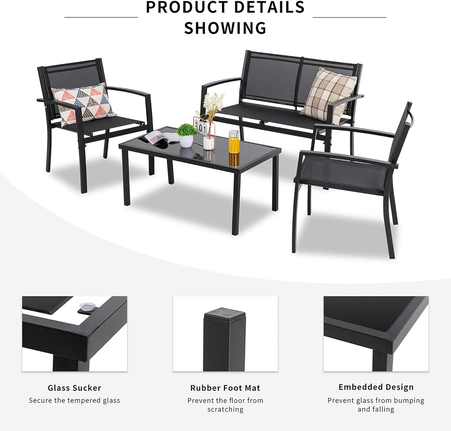 Set furnitur luar ruangan 4 ba - Home Textiles Fabric ulasan dan harga