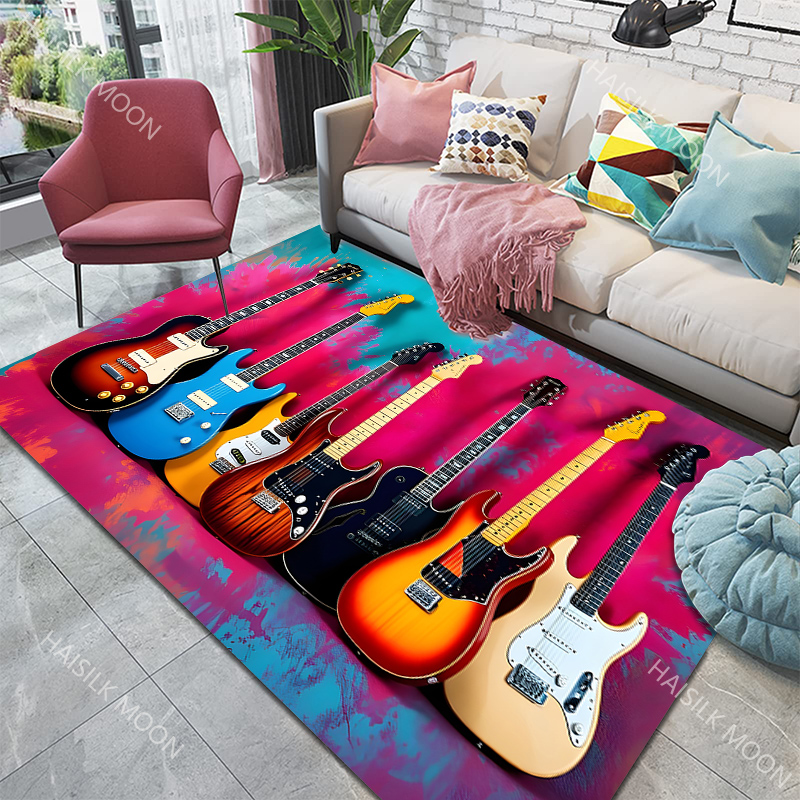 Karpet Pola Gitar Rock Pecinta - Luxury Home Textiles Usa ulasan dan harga