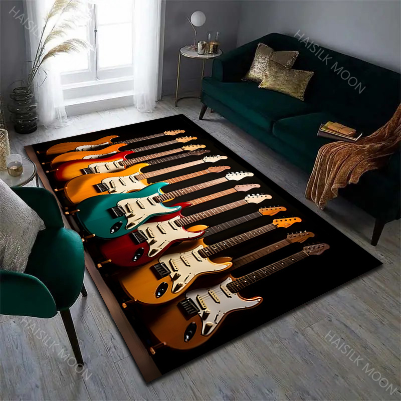 Karpet Pola Gitar Rock Pecinta - Luxury Home Textiles Usa ulasan dan harga